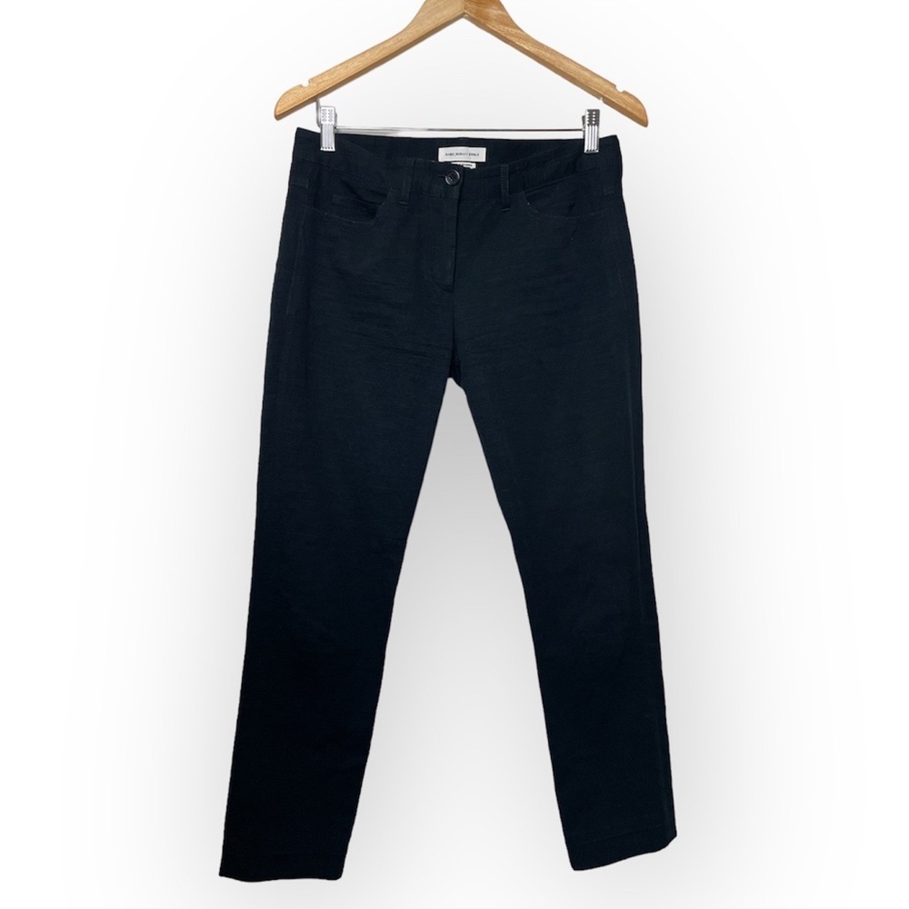 Isabel Marant Etoile Women’s Black Textured Cotton Trouser Pants Size 38 (27-28)